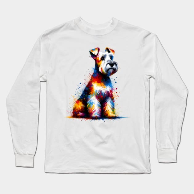 Colorful Abstract Glen of Imaal Terrier Splash Art Long Sleeve T-Shirt by ArtRUs